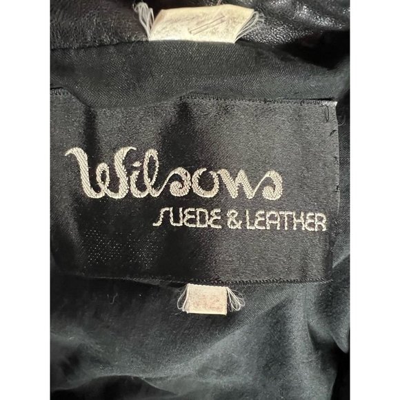 Vintage Wilson Mens Biker Motorcycle Jacket Black Lined Mandarin Collar 42 - Picture 11 of 12